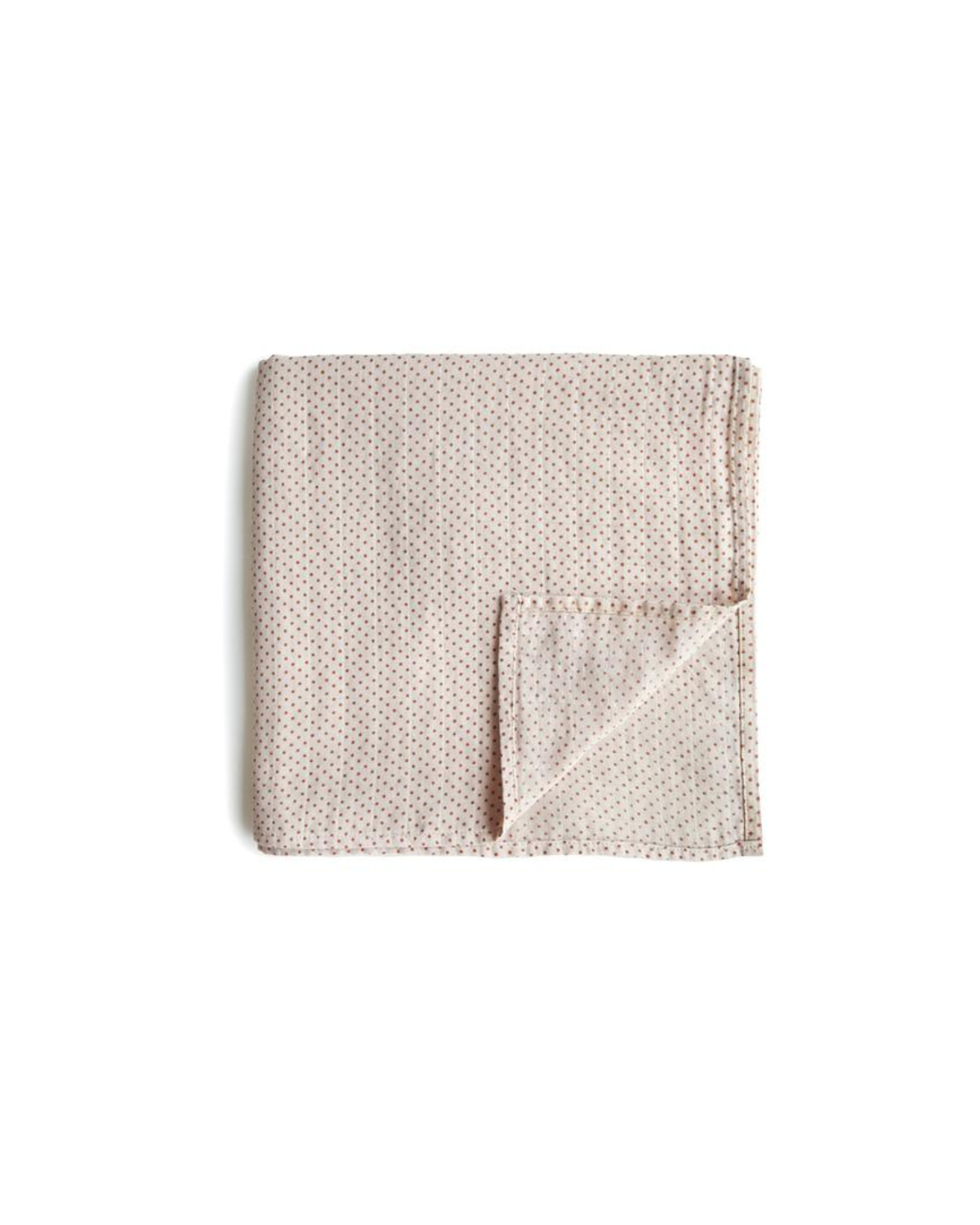 Muslin Swaddle Blanket Organic Cotton - Caramel Polka Dot <br> Mushie