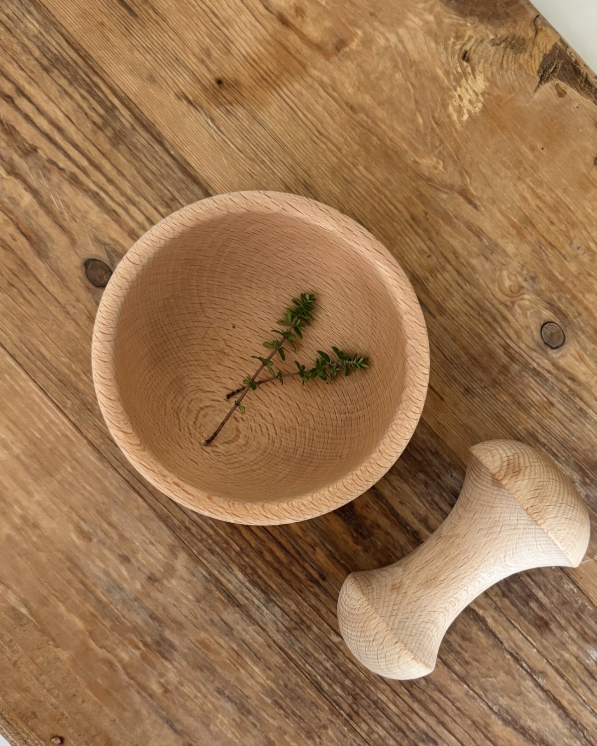 Wooden Mortar and Pestle