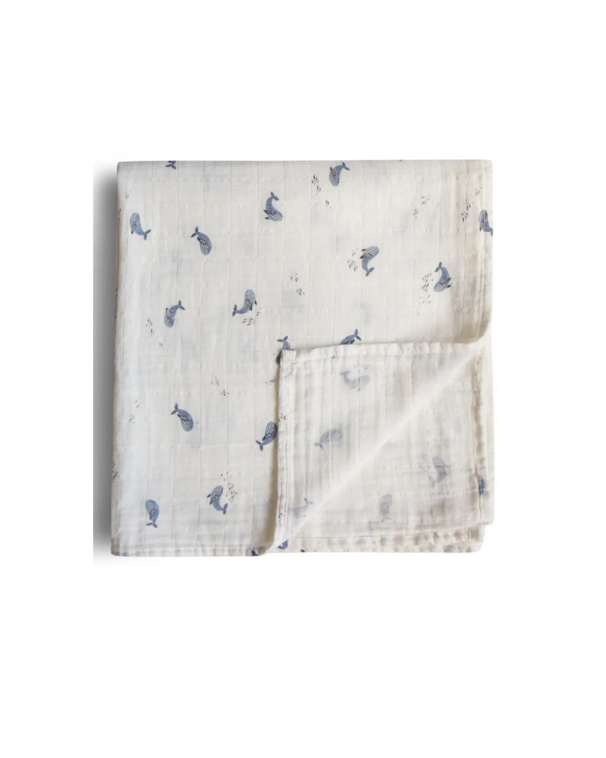 Organic Cotton Swaddle Blanket - whales <br> Mushie