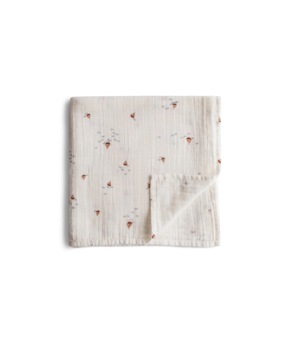 Muslin Swaddle Blanket Organic Cotton - Sailboats <br> Mushie