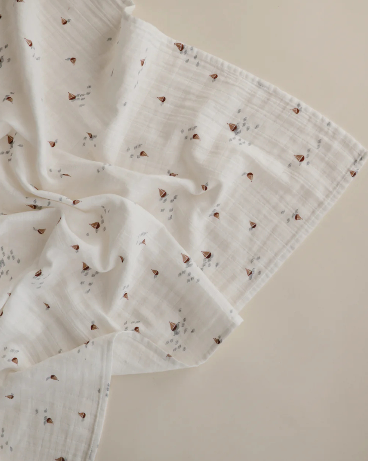 Muslin Swaddle Blanket Organic Cotton - Sailboats <br> Mushie