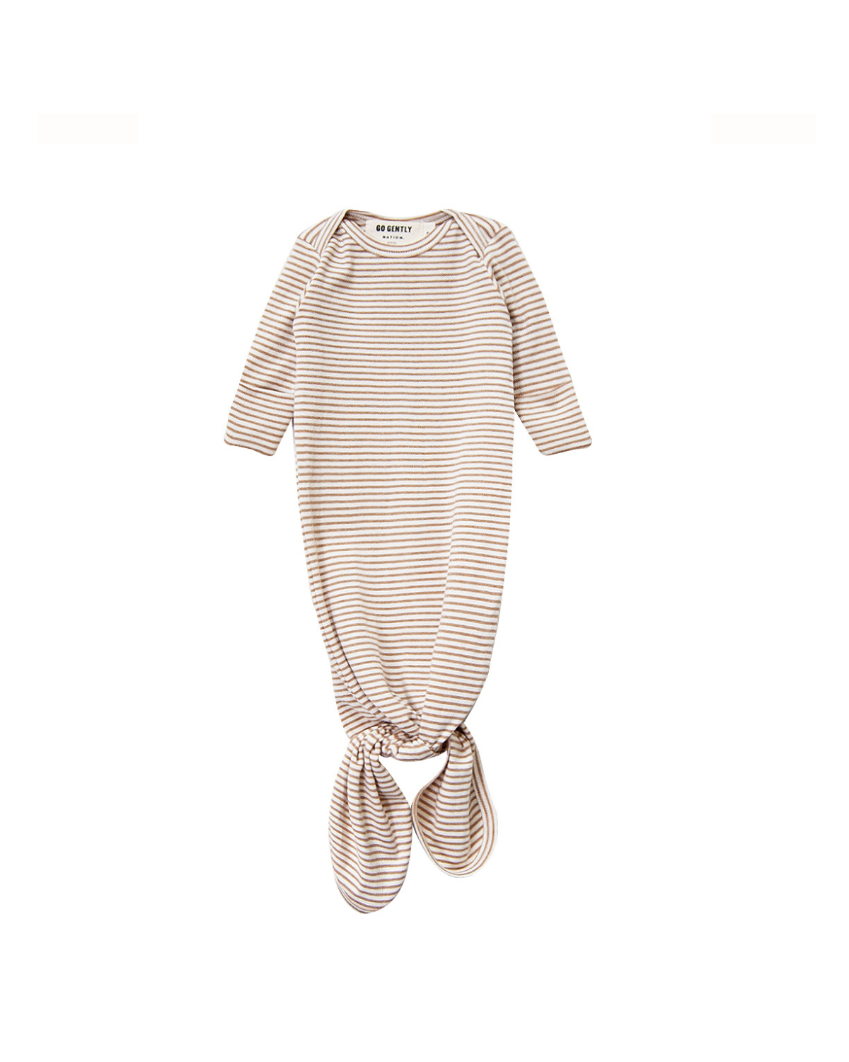 Striped baby gown on a white background