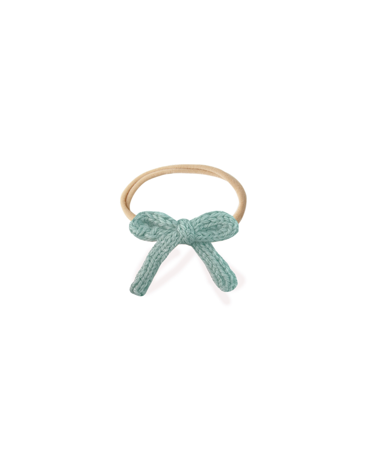 Knit Bow Headband - robins egg blue