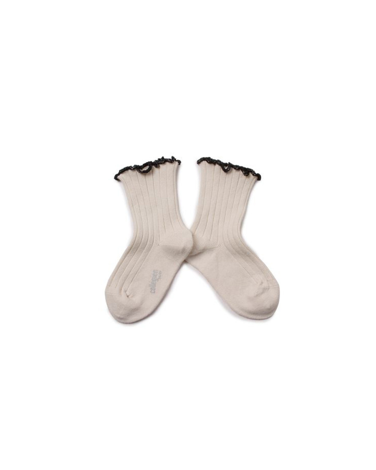Lettuce Trim Ribbed Socks - cream