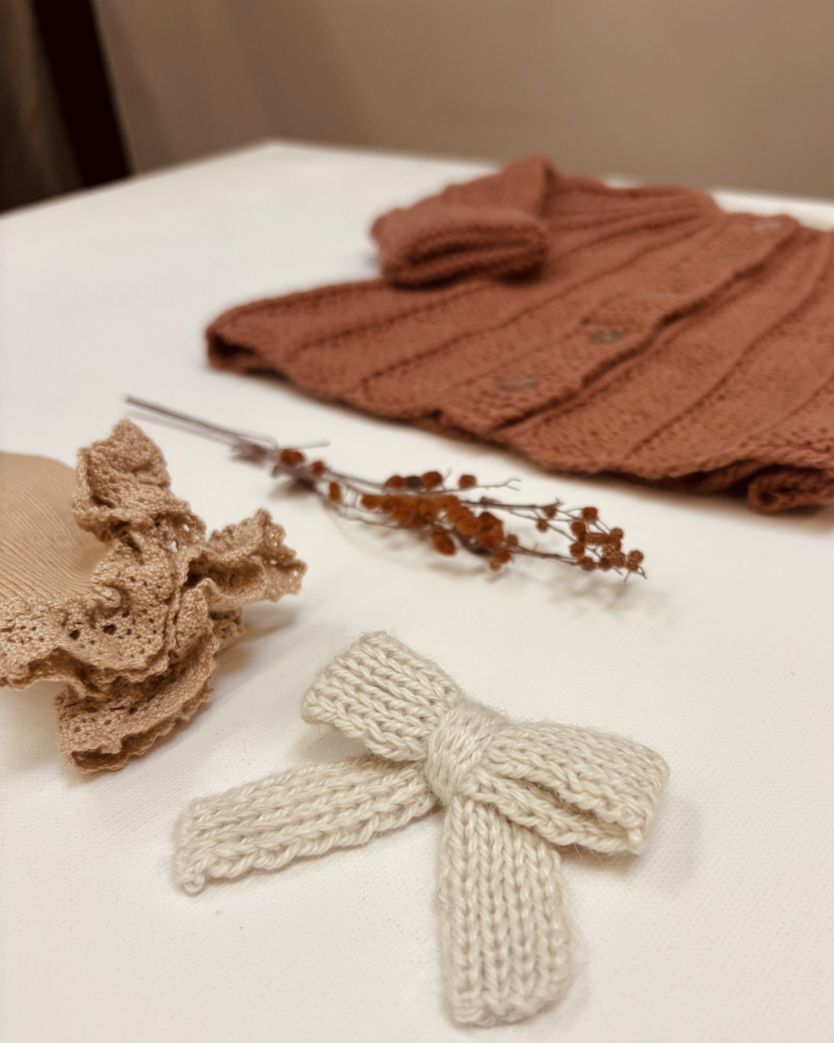 Knit Cardigan - alpaca -clay