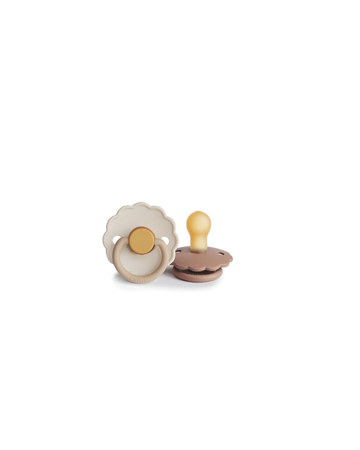 Pacifier Natural Rubber Daisy 2 Pack - Chamomile / Peach Bronze