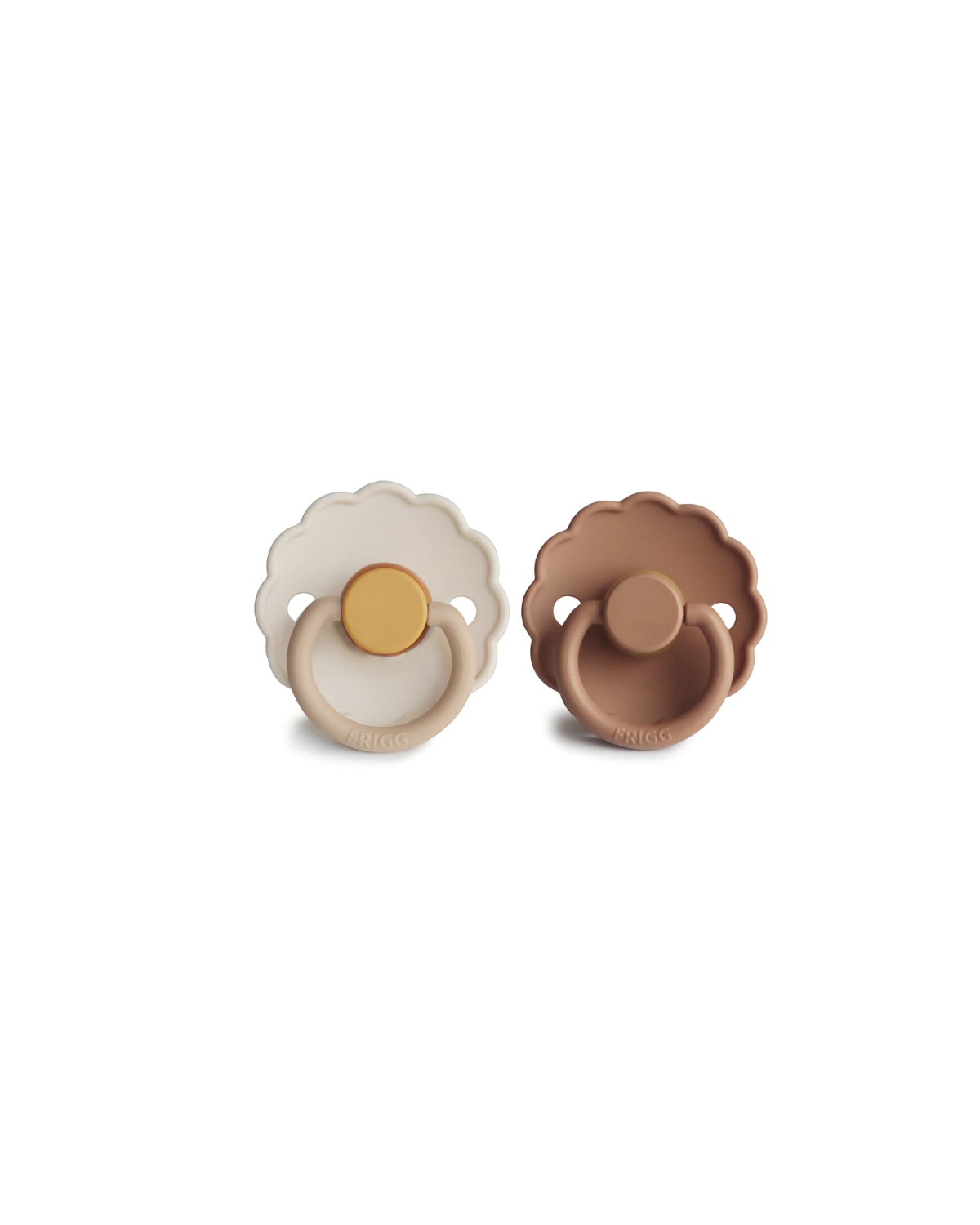 Pacifier Natural Rubber Daisy 2 Pack - Chamomile / Peach Bronze