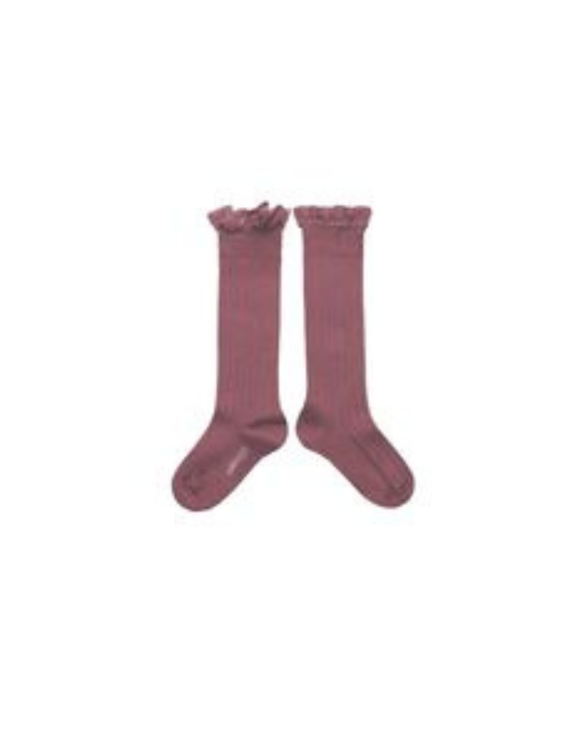 Collegien Ruffle Knee Socks - raisin rose