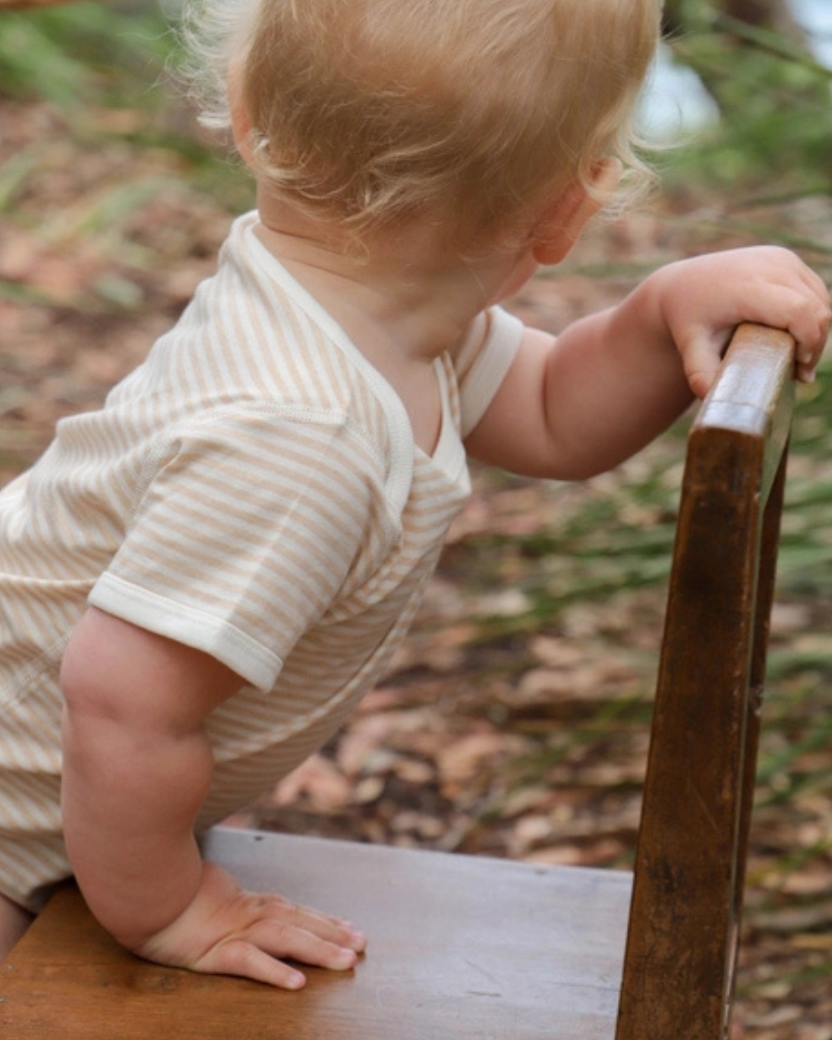 Undyed Organic Cotton Stripe Jersey Bodysuit