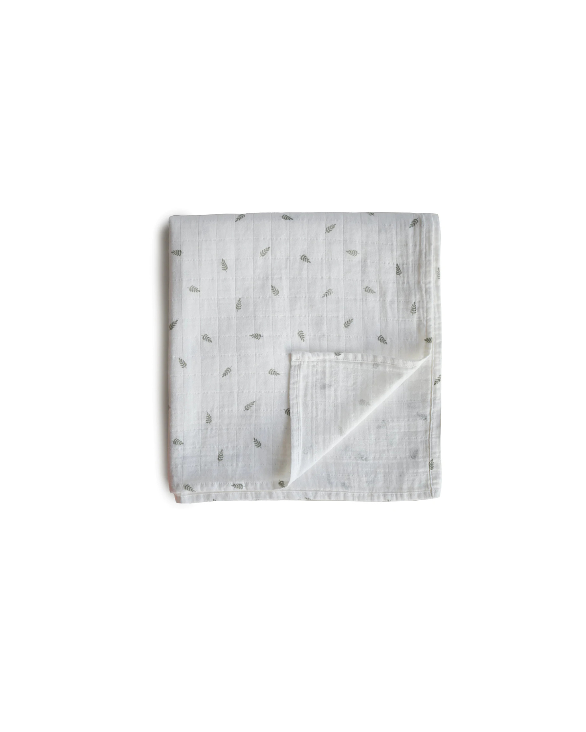 Muslin Swaddle Blanket Organic Cotton - Leaves <br> Mushie