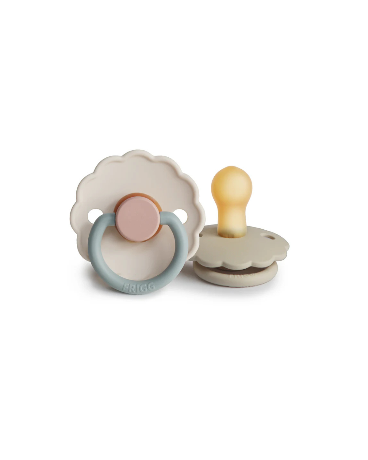 Pacifier Natural Rubber Daisy 2 Pack - Cotton Candy / Sandstone