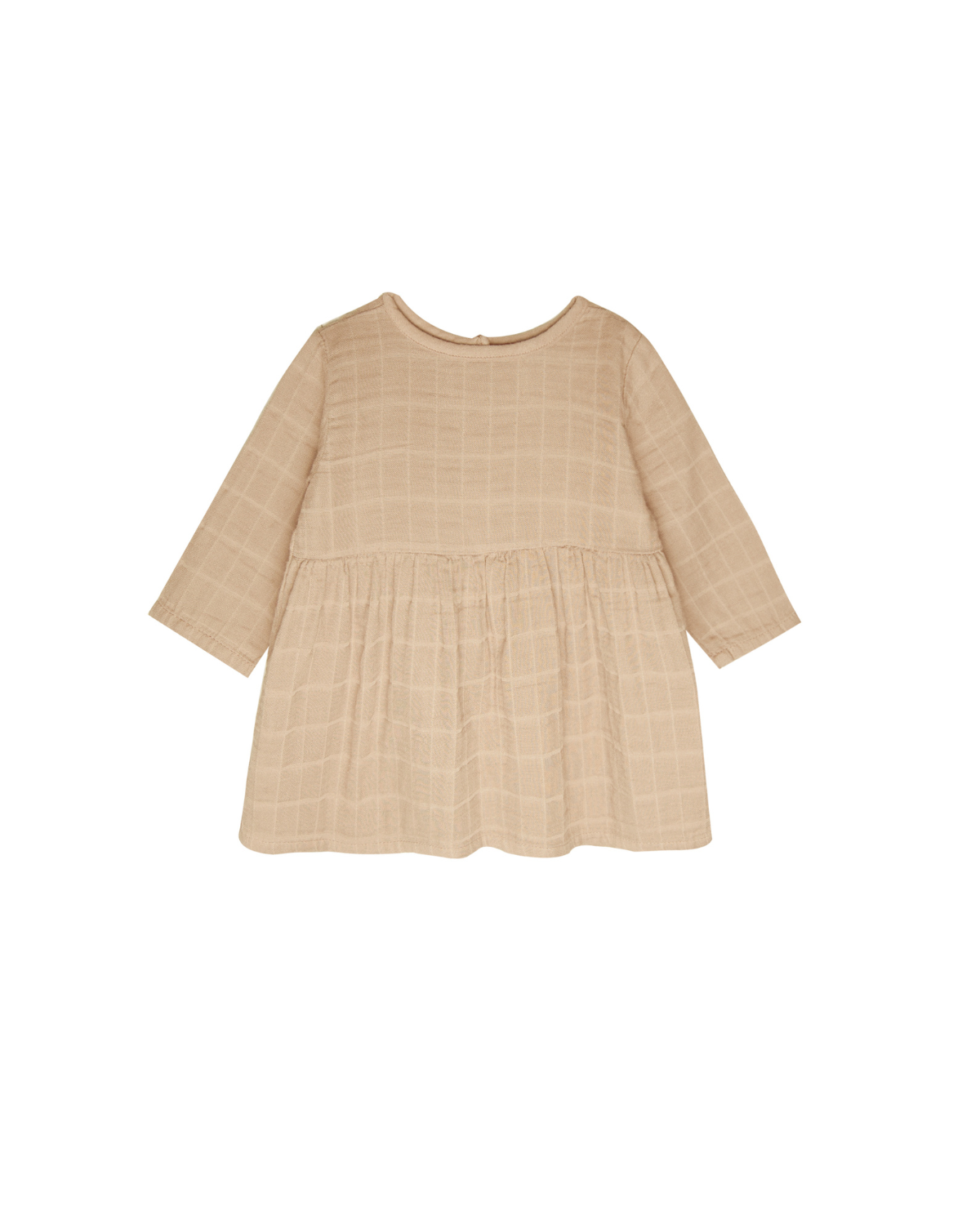 Beige dress with long sleeves on a white background