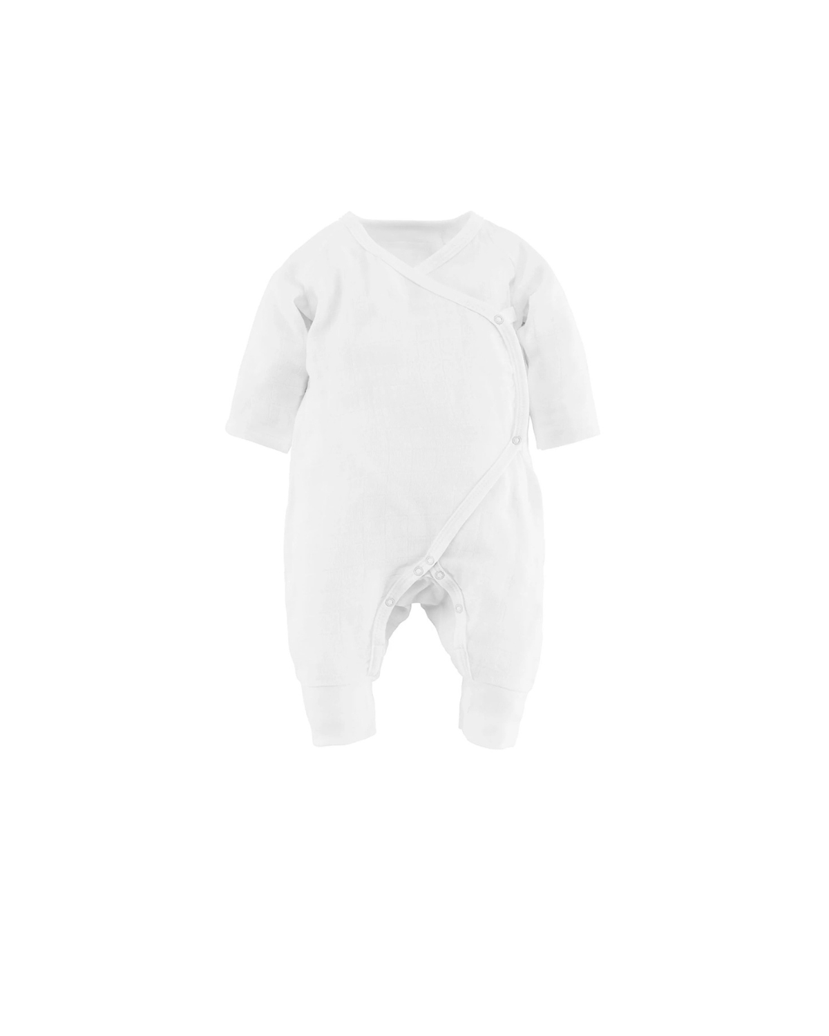 Muslin Side Snap Kimono - Organic White