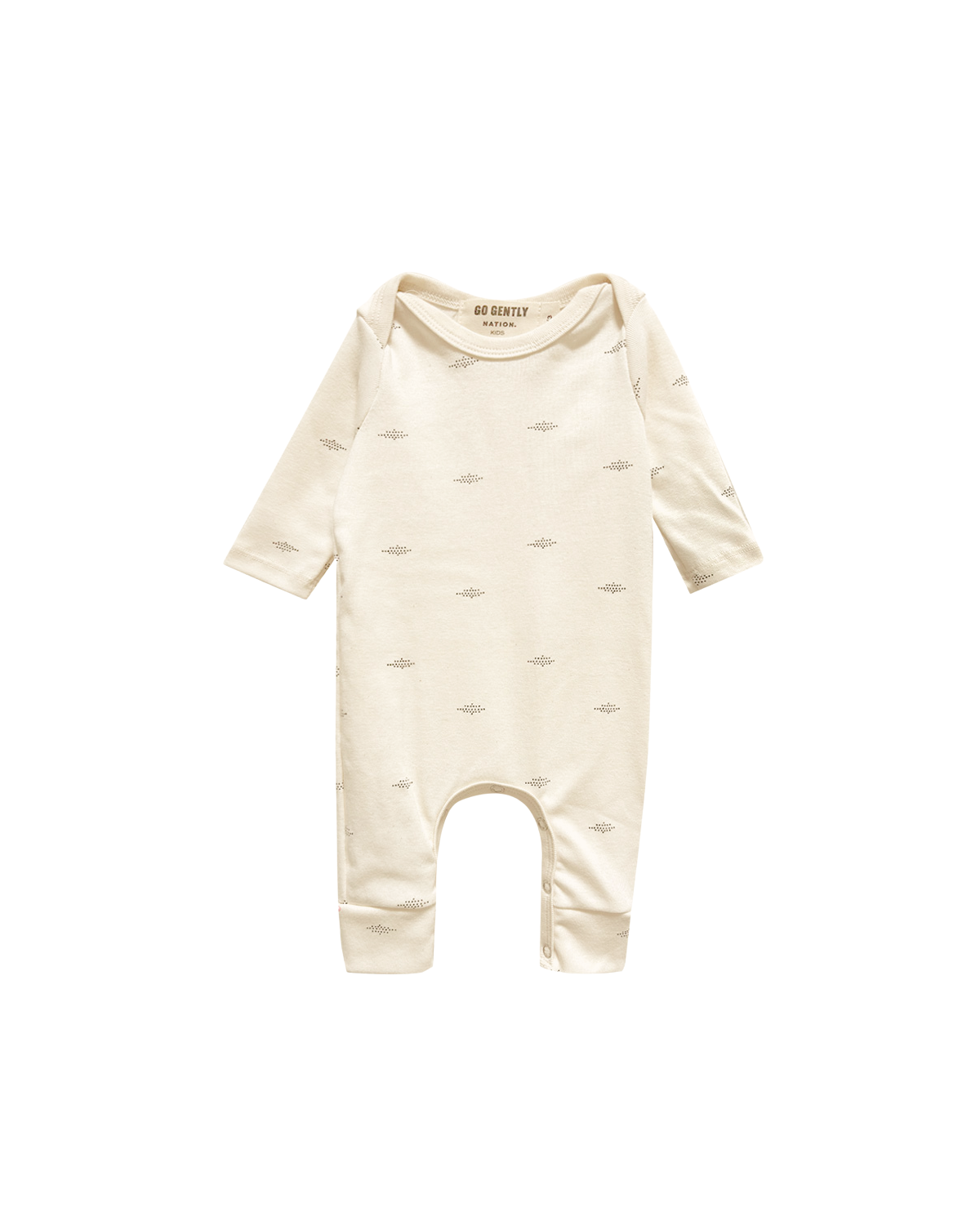 Rib Romper - natural dot