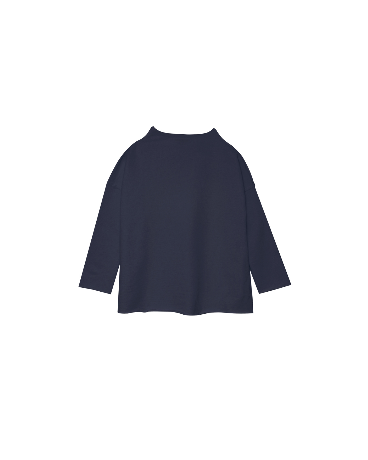 Navy blue long-sleeve top on a white background