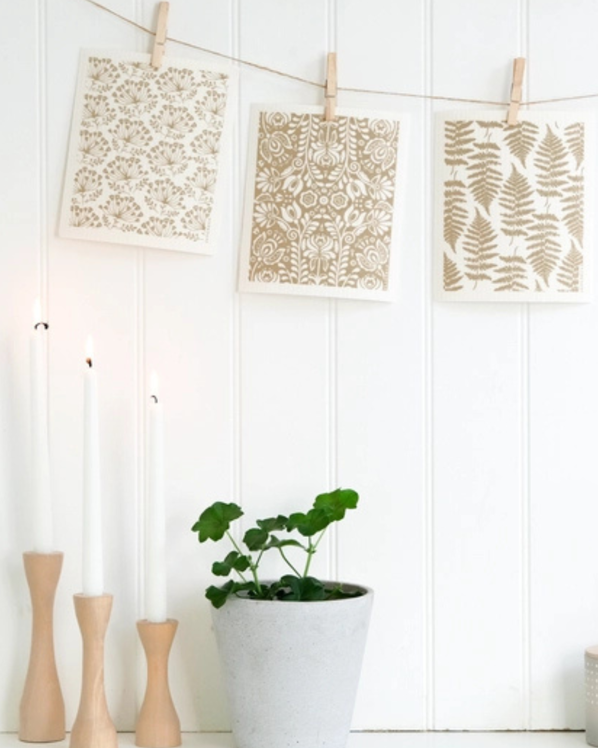 Swedish Dishcloth - brown fern