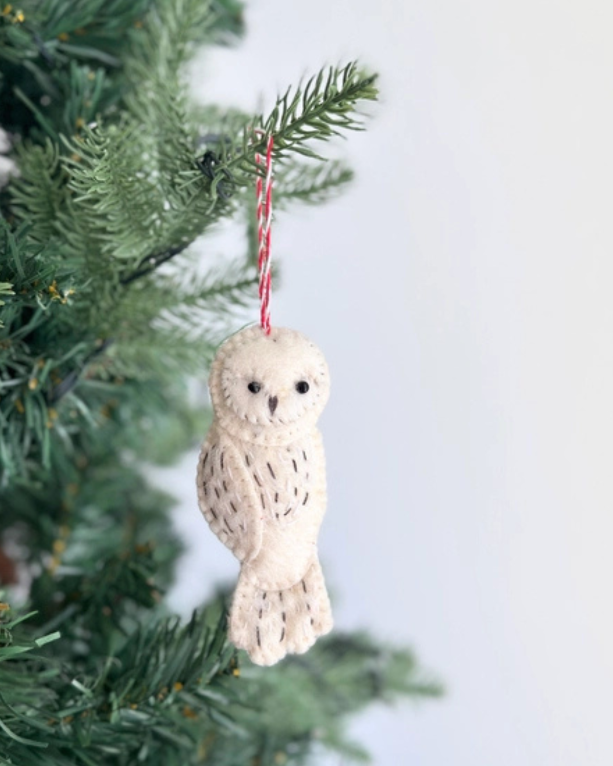 Felt White Owl Ornament