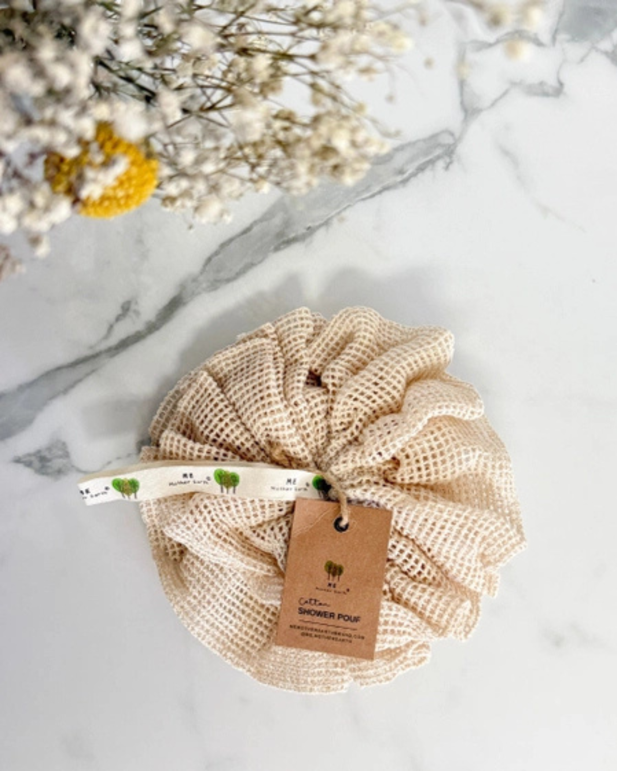 Organic Cotton Shower Pouf