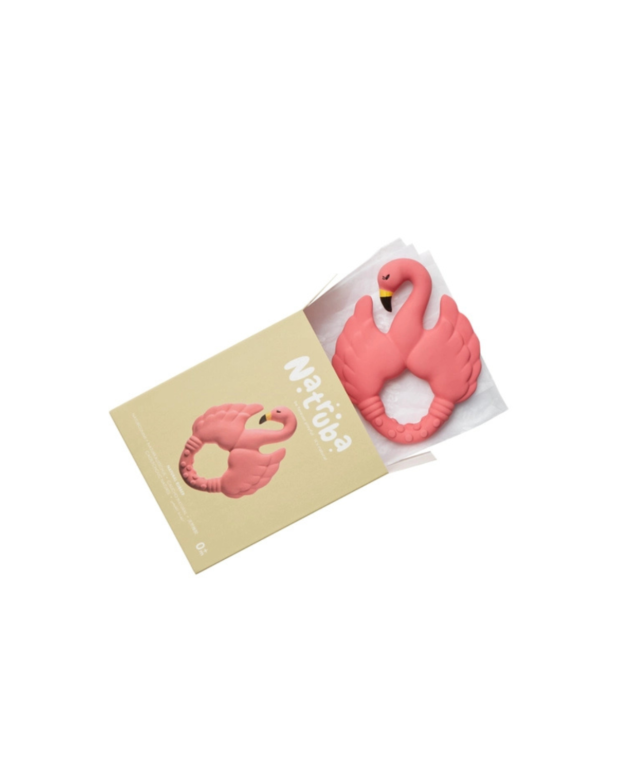 Natural Rubber Teether Flamingo - Pink