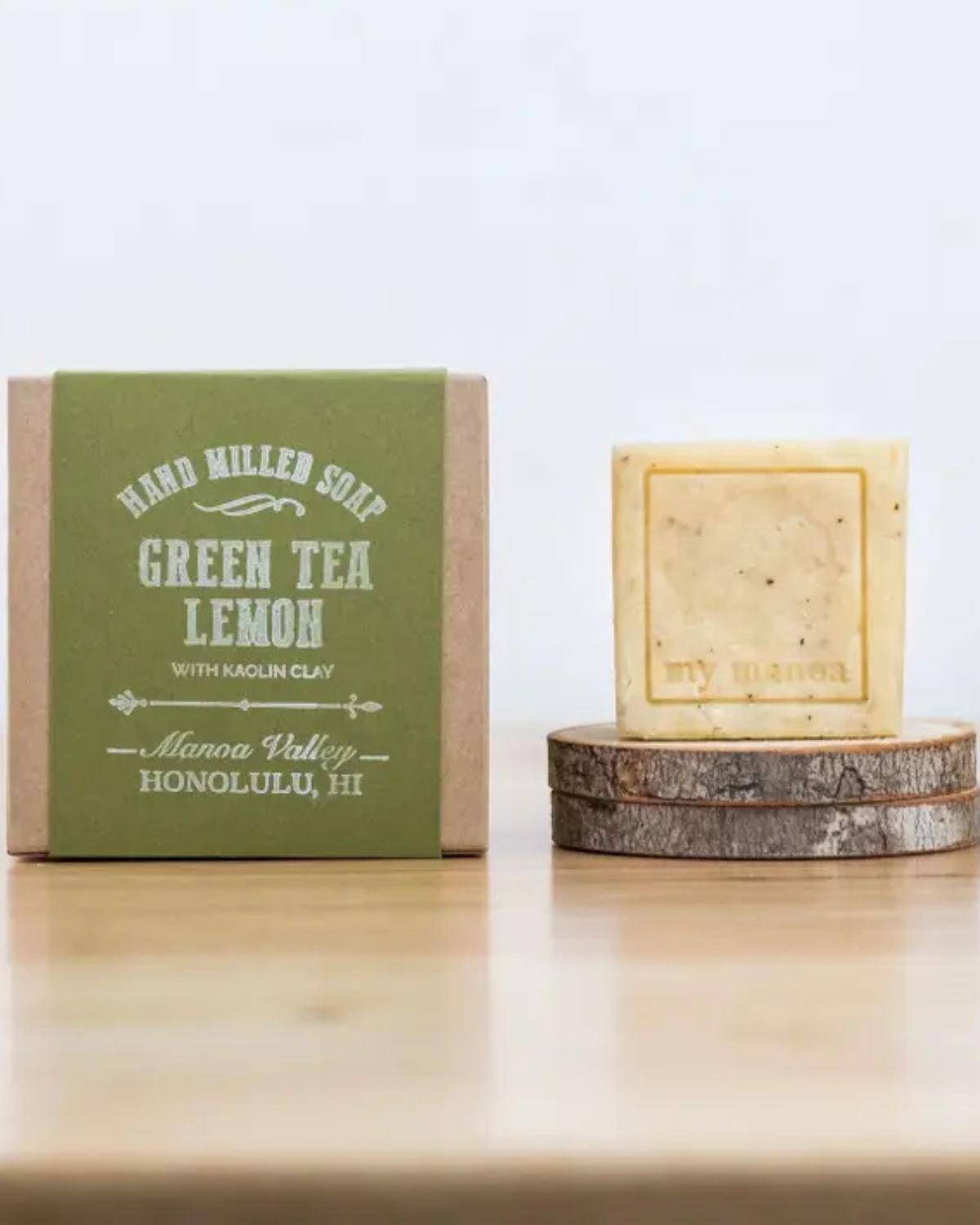 Hand-milled Green Tea + Lemon and Clay Soap Stone