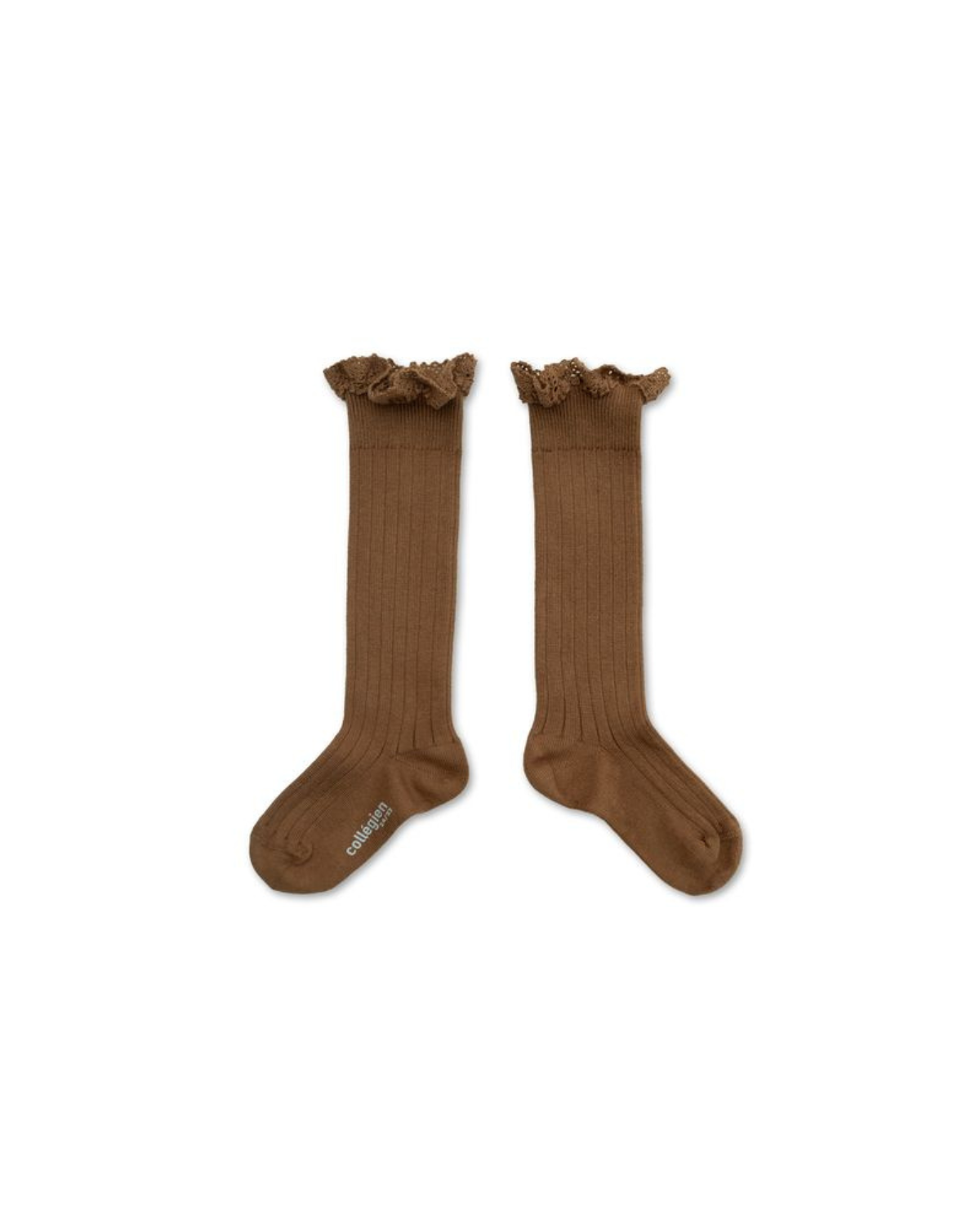 Collegien Ruffle Knee Socks - biscuit