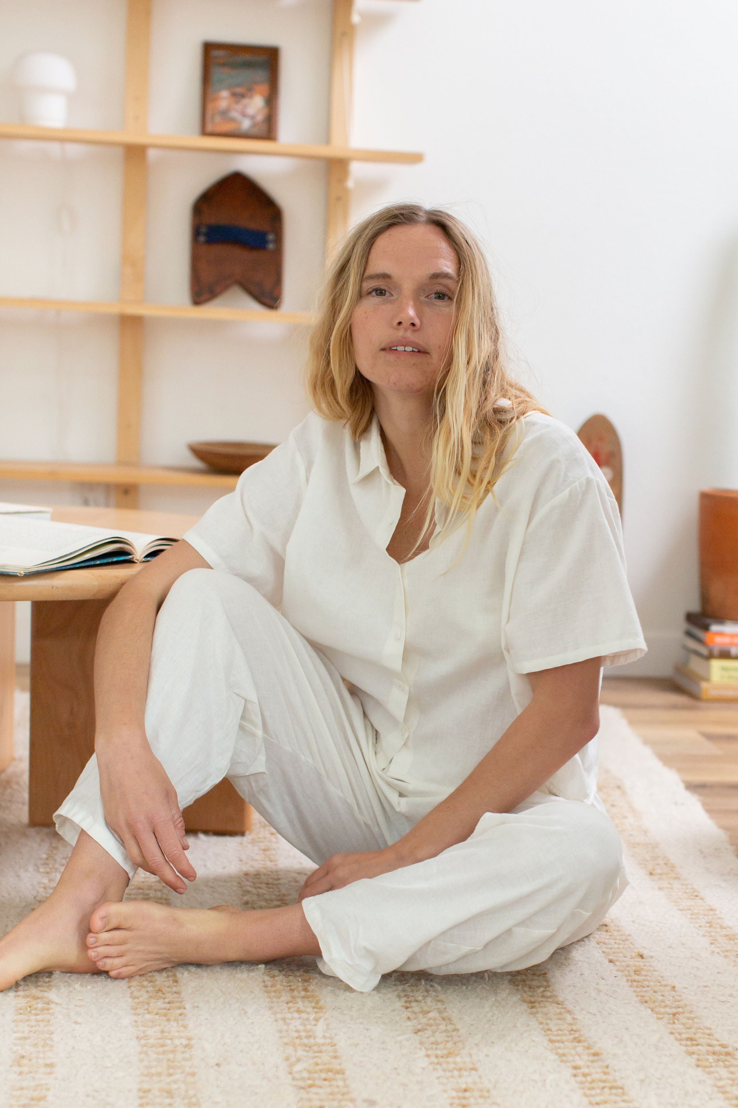 Short Sleeve Button Down Blouse