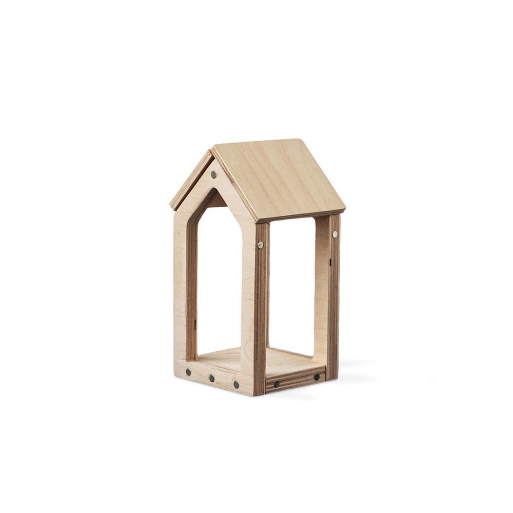 Natural Wooden Dollhouse w/ Magnets - Small <br>Babai