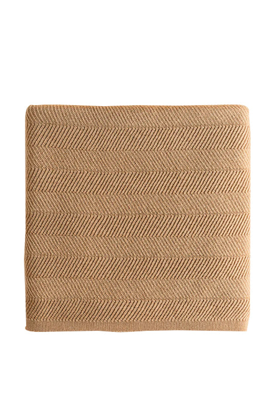 Merino Wool Blanket Freddie - Ochre <br> hvid