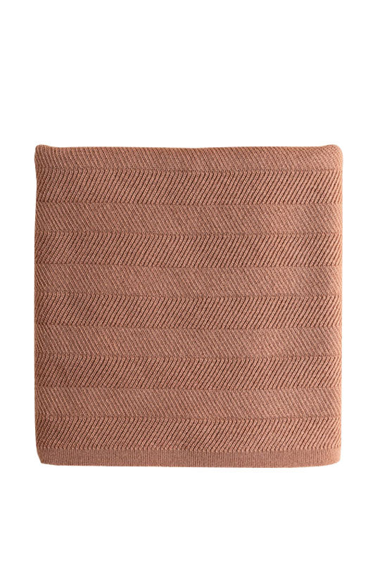 Merino Wool Blanket Freddie - Terracotta <br>hvid