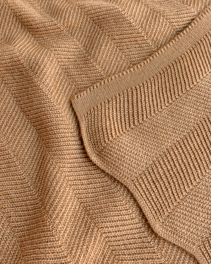 Merino Wool Blanket Freddie - Ochre <br> hvid