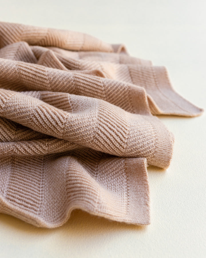 Merino Wool Blanket Freddie - Rose <br> hvid