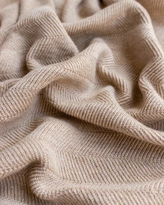 Merino Wool Blanket Freddie - Sand <br>hvid