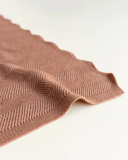 Merino Wool Blanket Freddie - Terracotta <br>hvid