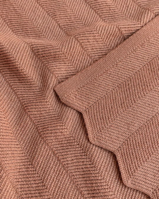 Merino Wool Blanket Freddie - Terracotta <br>hvid