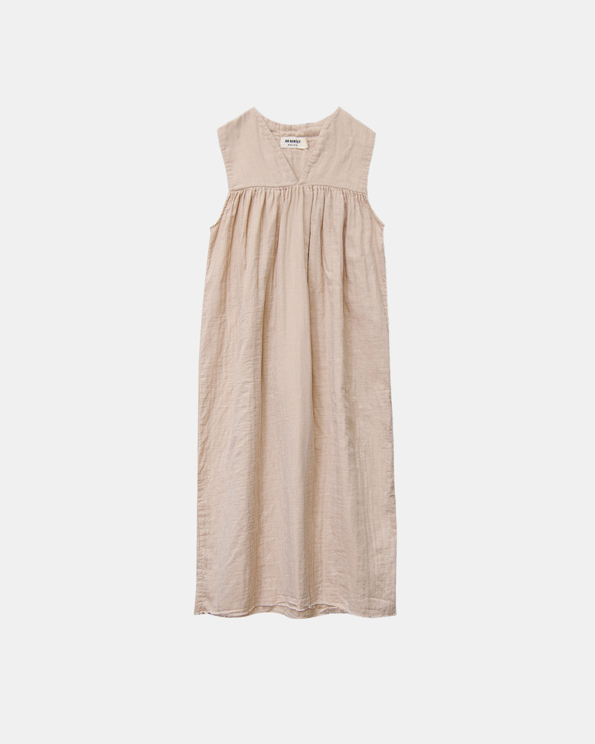 chinese dress ladies Women's Muslin Gauze Frock L / Putty