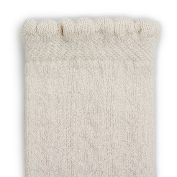 Collegien Pointelle Organic Cotton Knee high Socks - cream