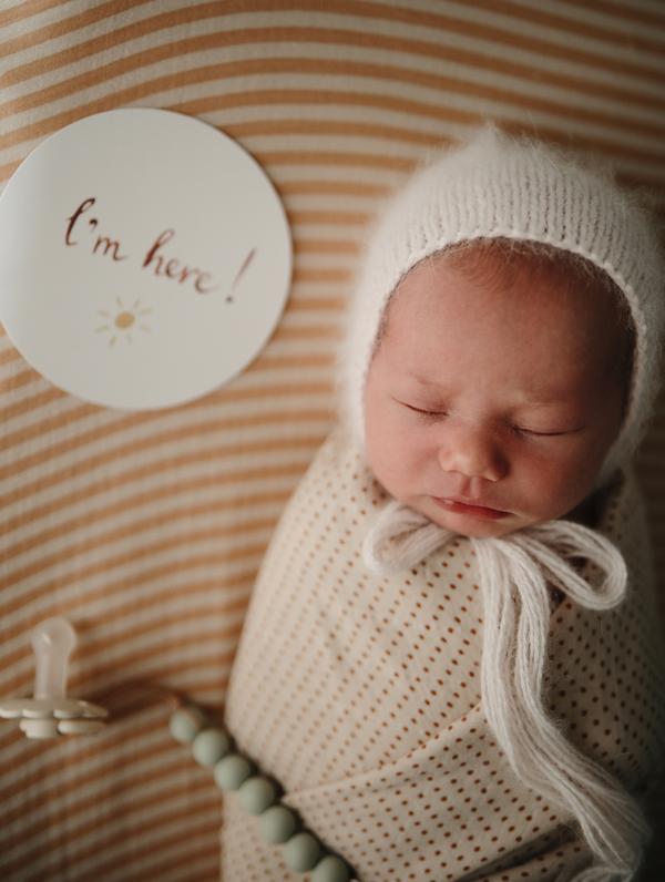 Muslin Swaddle Blanket Organic Cotton - Caramel Polka Dot <br> Mushie