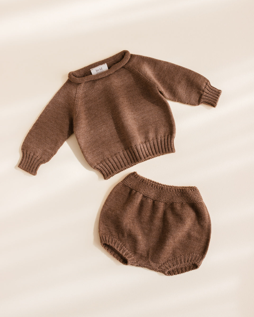 Sweater Georgette - Mocha <br>hvid