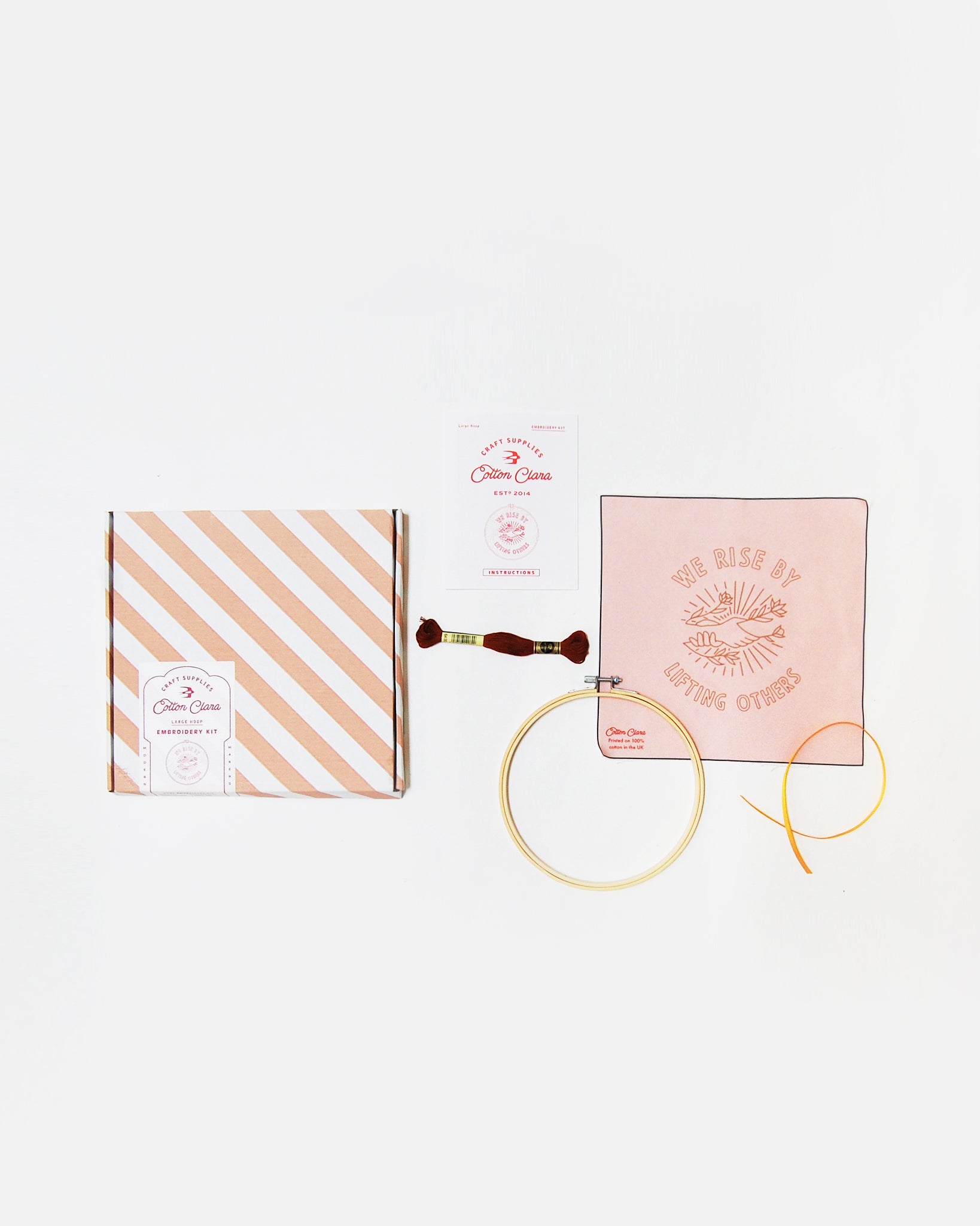 We Rise Embroidery Hoop Kit - Pink