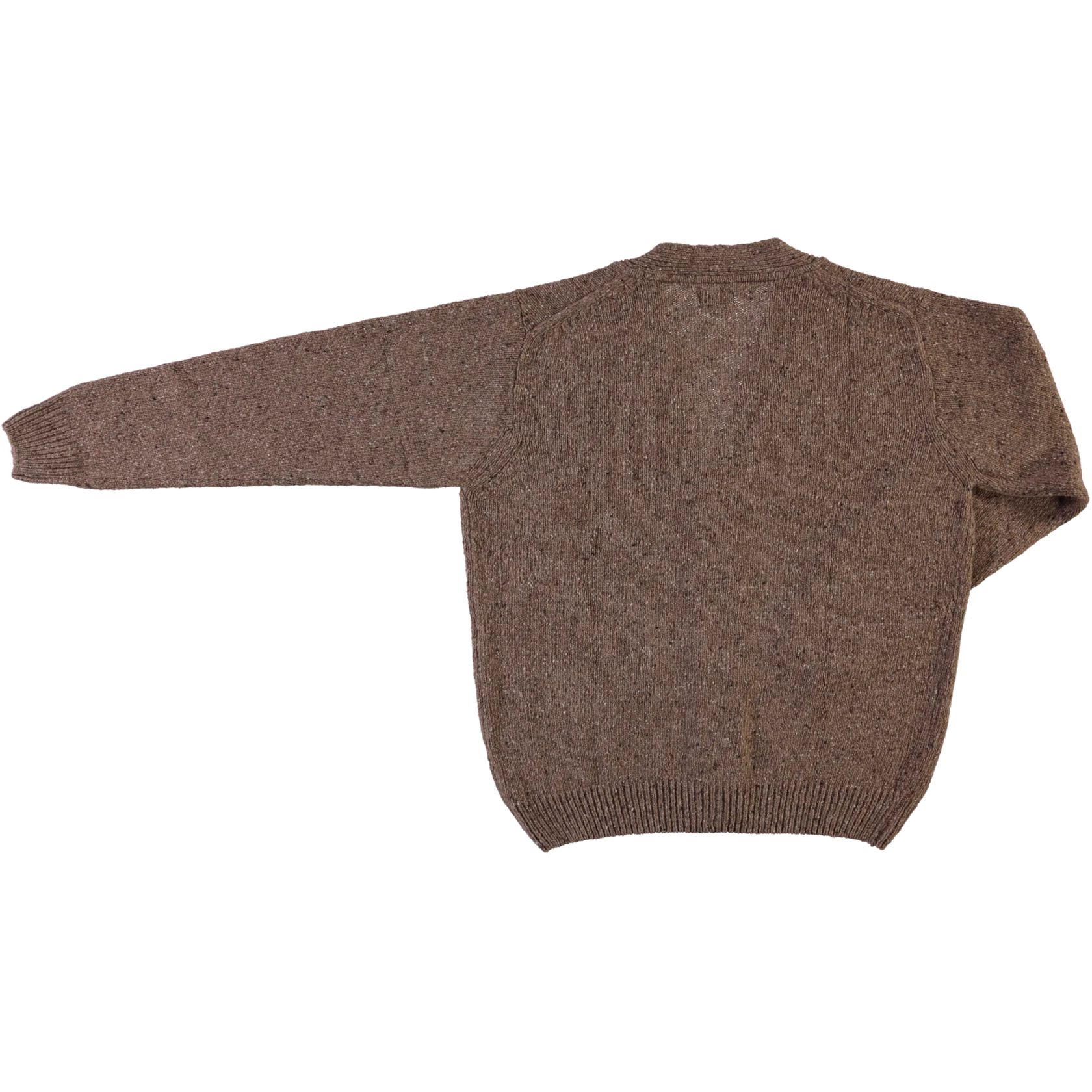 Wool Cardigan - speckled brown <br>Poudre Organic