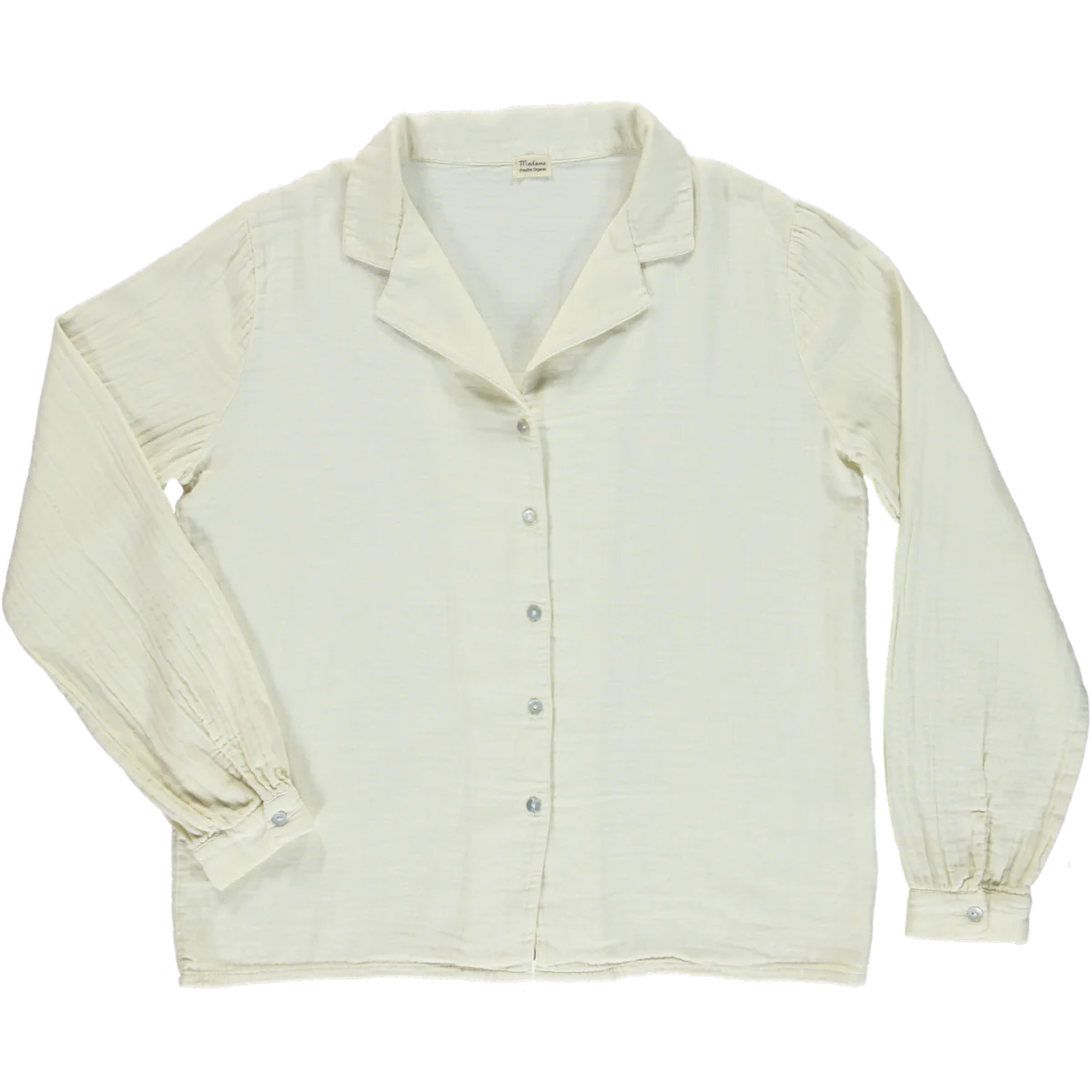 Almond Milk Muslin Blouse <br>Poudre Organic