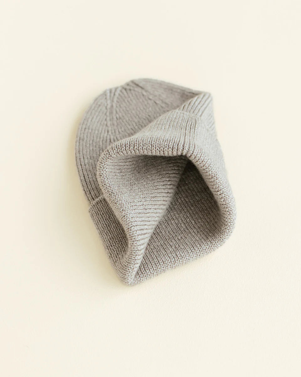 Newborn Beanie Fonzie - Pebble <br>hvid