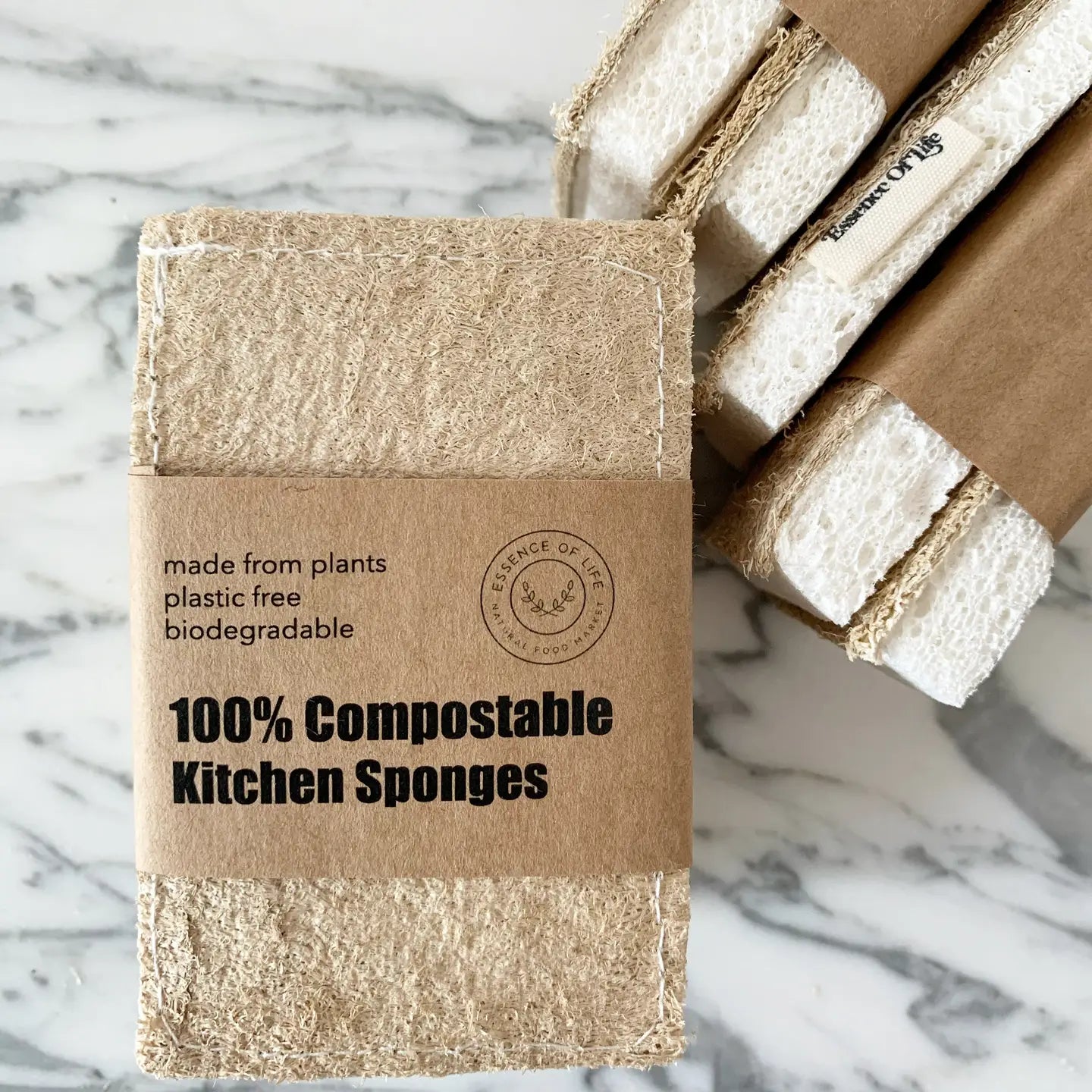 100% Compostable Kitchen Sponges, 2 Pack