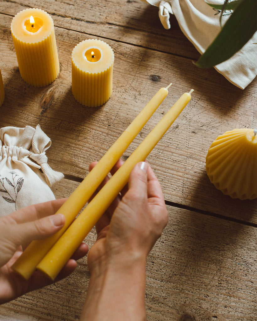 Beeswax Dinner Candles | Set of 2