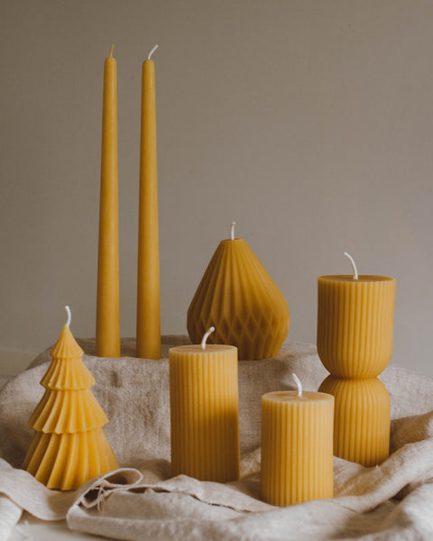 Artisan Beeswax Dinner Candles | Set of 2