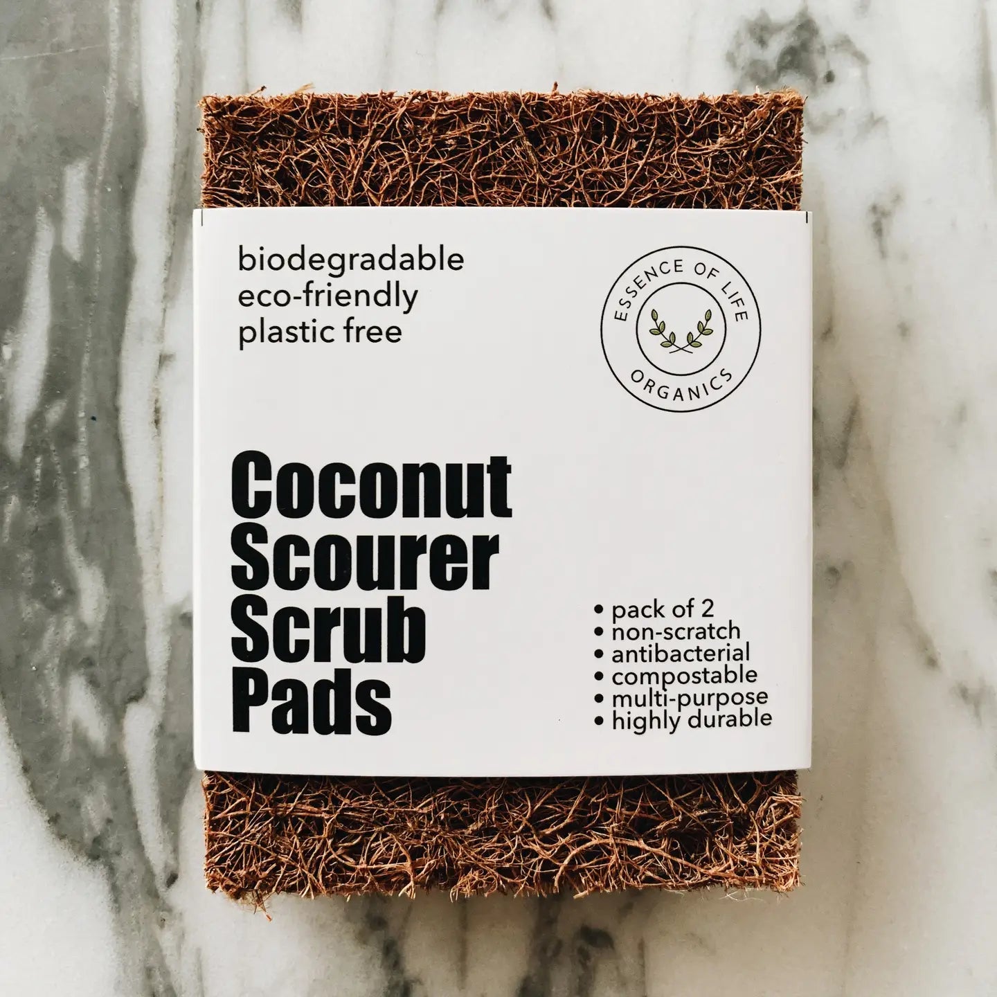 Coconut Scourer Scrub Pads, 100% Plant Based and Compostable, Pack of 2