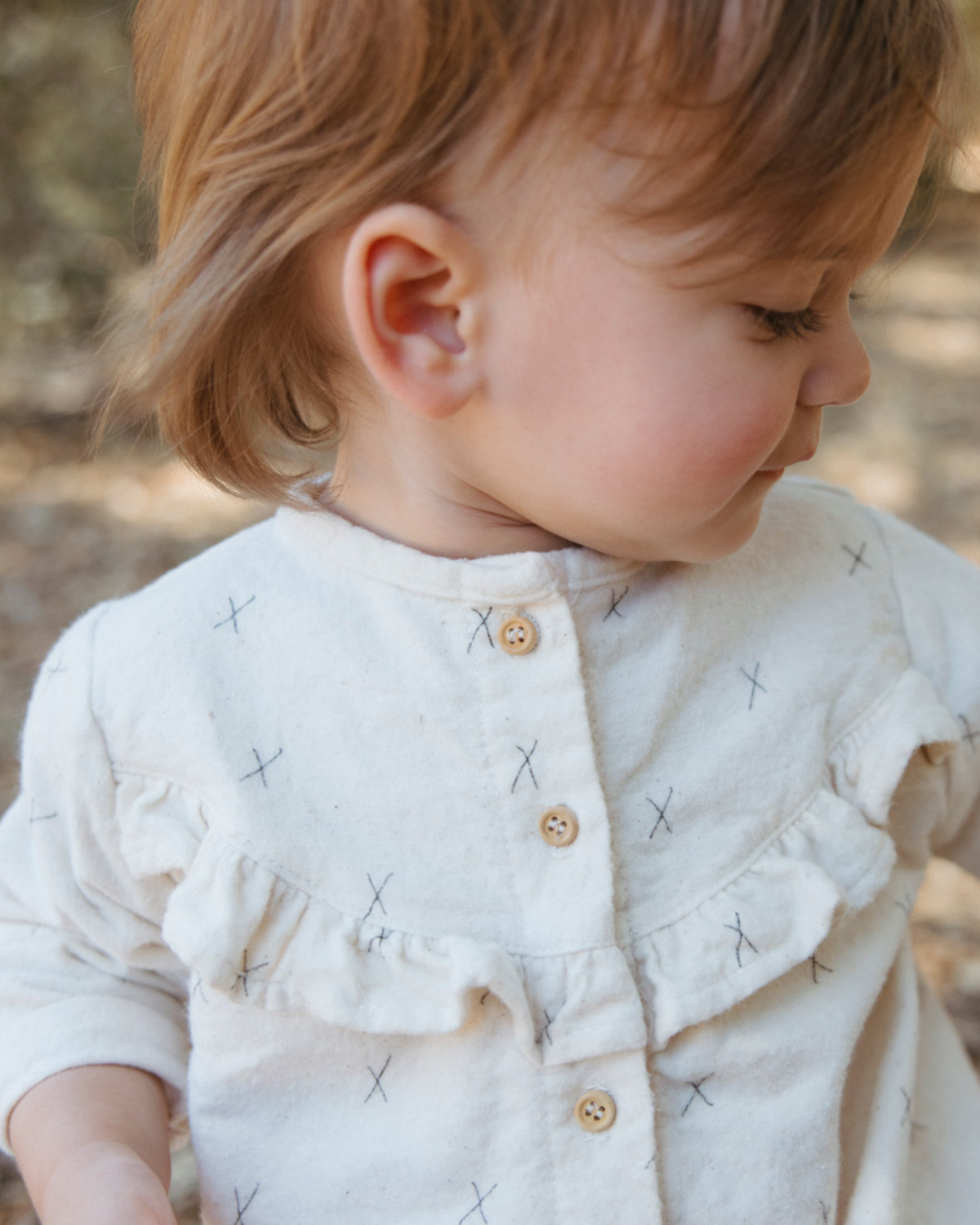 Baby Flannel Ruffle Smock Print Dress