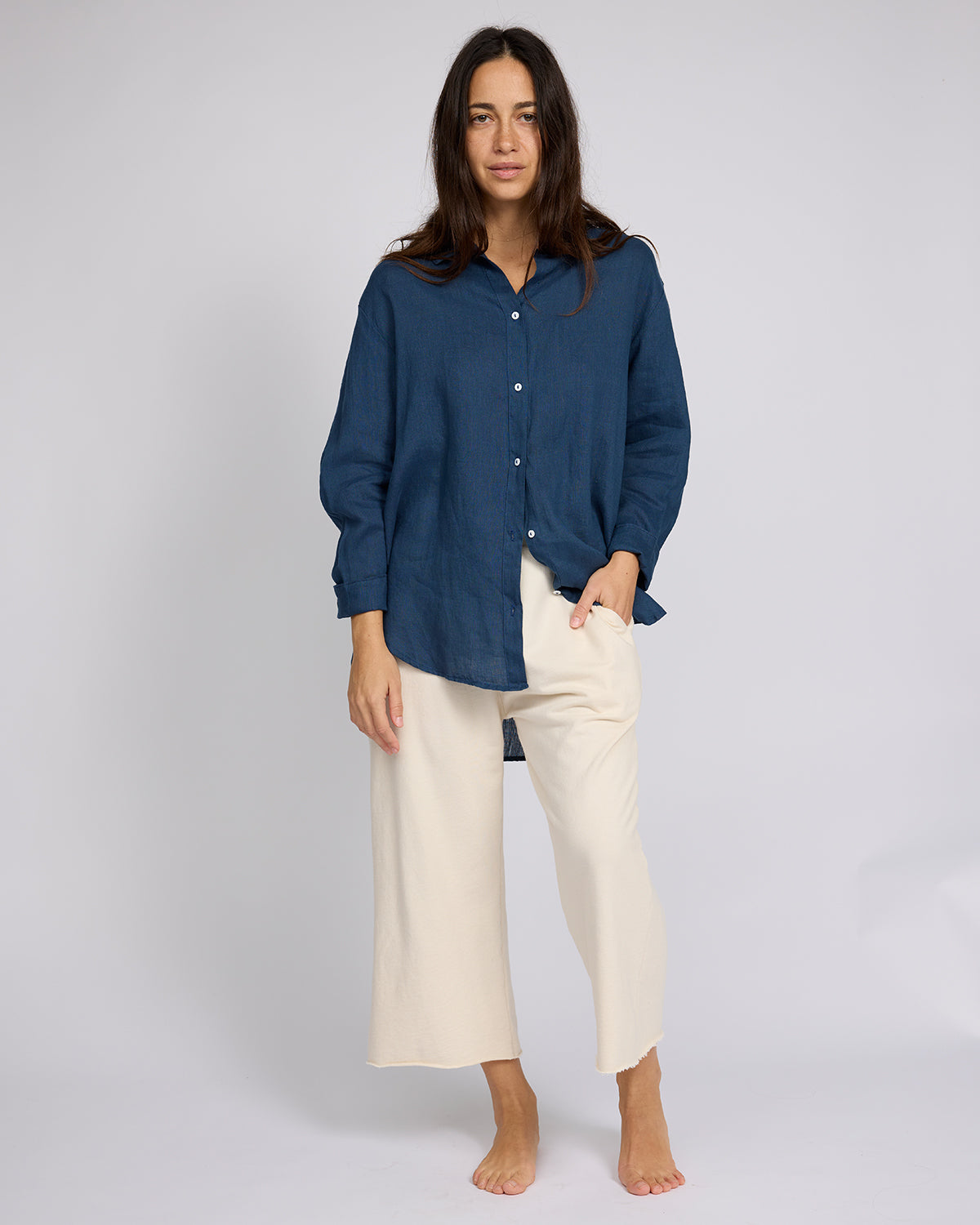 Linen Laidback Button Down Blouse