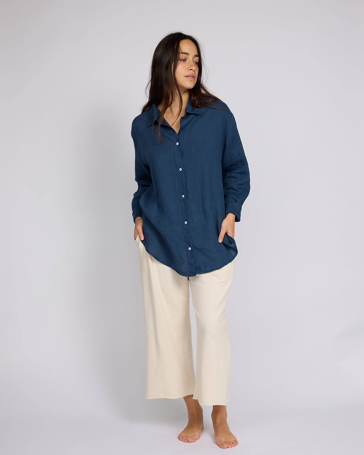 Linen Laidback Button Down Blouse