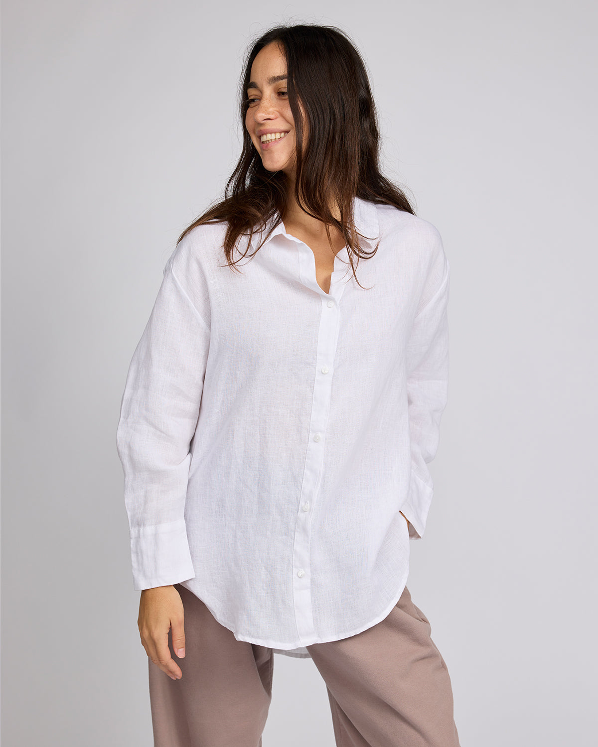 Women's Linen Laidback Button Down Blouse